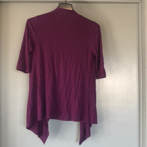 Vanilla Bay Purple Open Cardigan Lightweight Short Sleeves Sz Medium - Picture 2 of 6